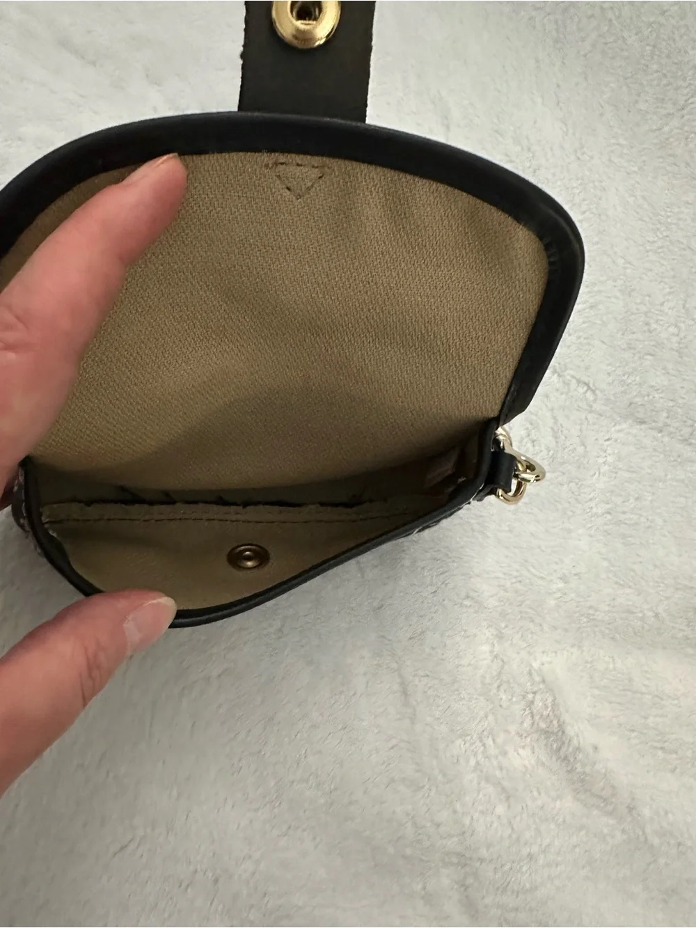 Dooney & Bourke Black and Gold Signature Wristlet Clutch